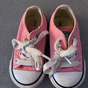 Converse Pink and White Canvas Sneakers